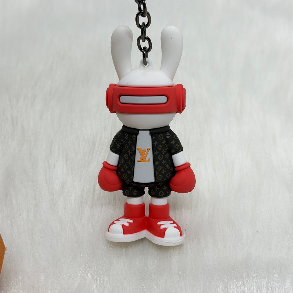 Louis Vuitton Bunny & Leather Strap Keychain |Red|
